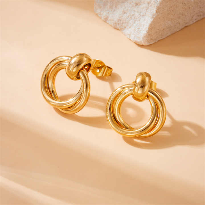 Rose double loop Earrings