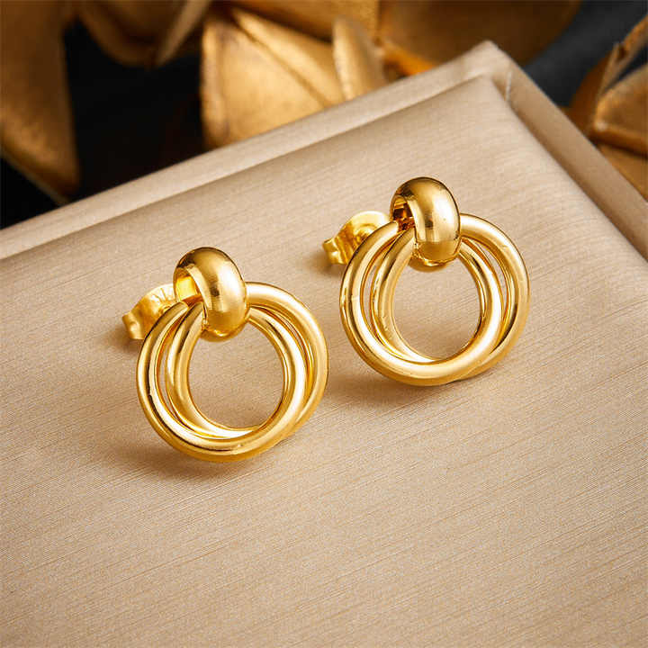 Rose double loop Earrings