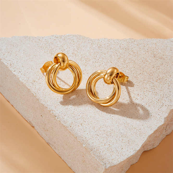 Rose double loop Earrings
