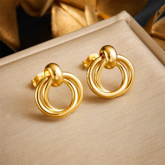 Rose double loop Earrings